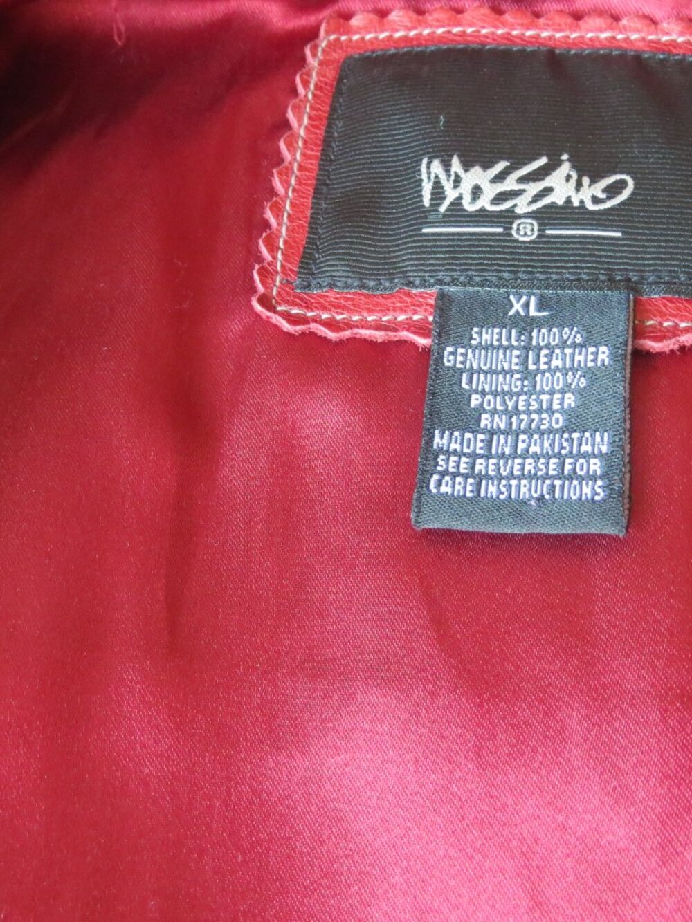 Vintage Mossimo Women's Red Leather XL Jacket - Picture 6 of 12